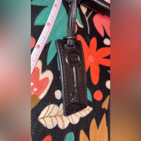 Fossil Key Per Tote Bag XL Floral Themed Canvas Bag Multi Use Cow Hide Hand Made - Picture 11 of 11